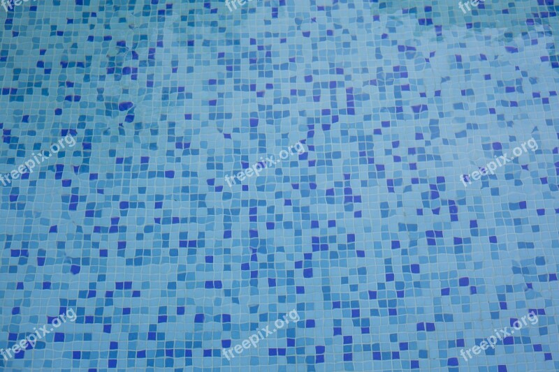 Wall Ground Blue Tile Pool