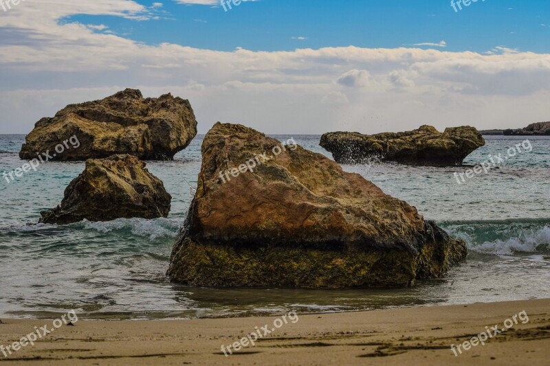 Sea Beach Seashore Rock Sky