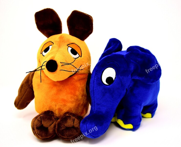 Mouse Elephant Blue Soft Toys Plush Toys