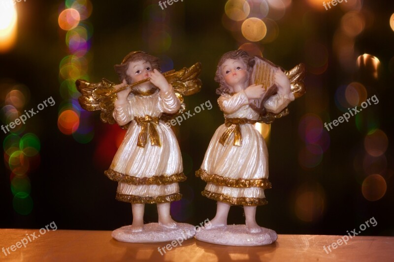 Christmas Figurine Angel Bokeh Decoration