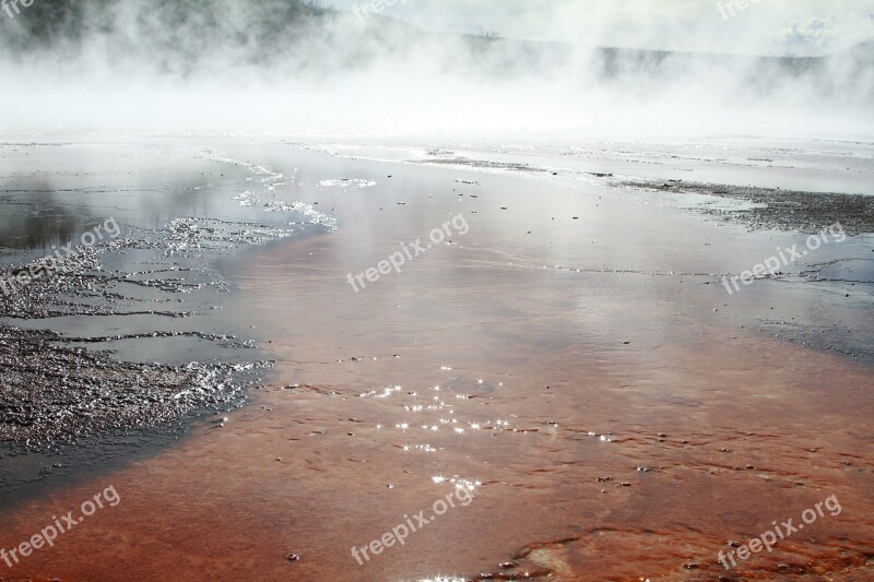 Water Steam Geyser Nature Hot Spring