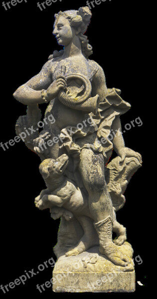 Diana Hunting Goddess Sculpture Female Stone Figure