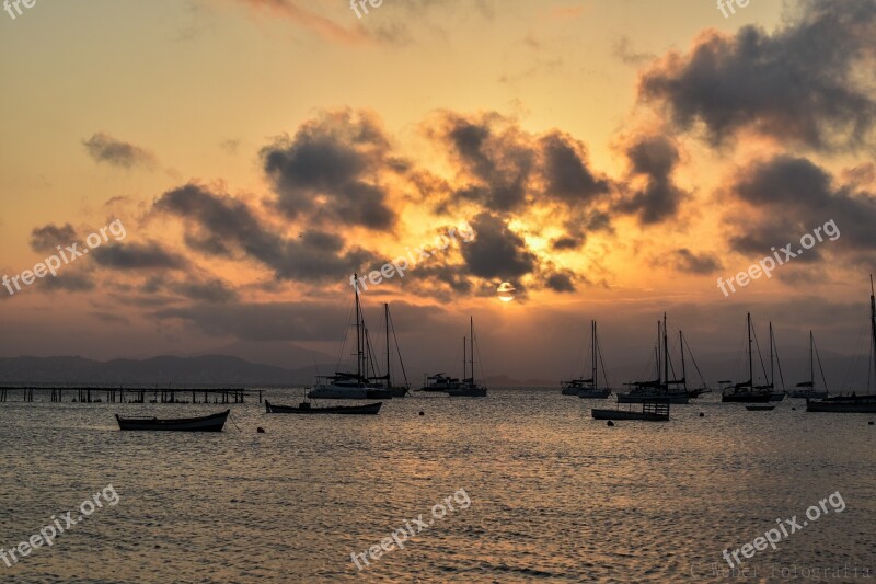 Sunset Body Of Water Mar Beach Sky