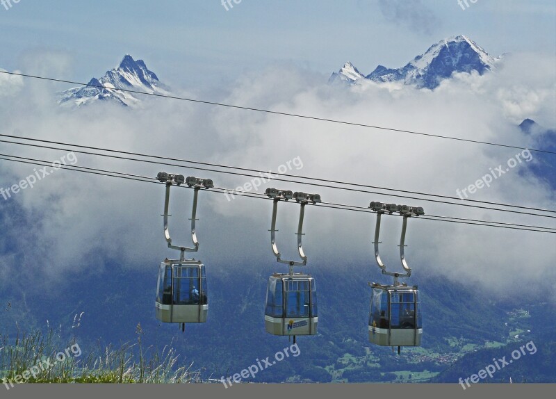 Switzerland Cable Car Bernese Alps Eiger Schreckhorn