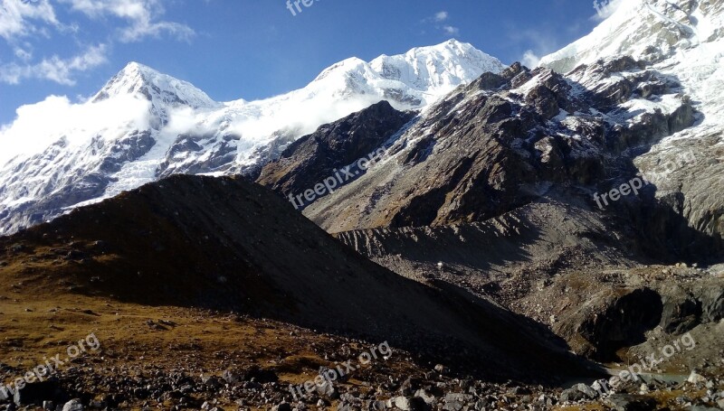 Snow Mountain Panoramic Glacier Ice