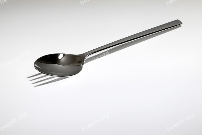 Cutlery Steel Fork Spoon Close Up