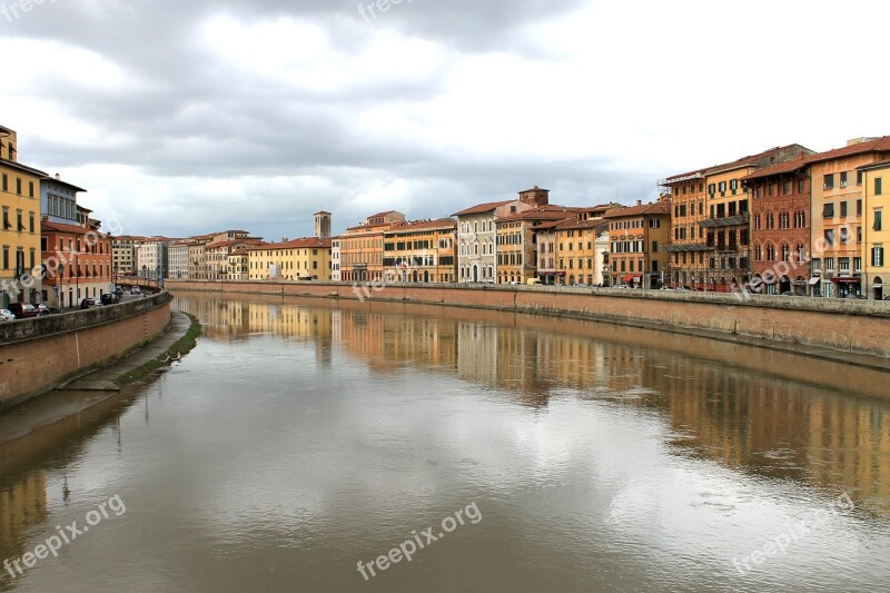 Pisa Arno River Architecture Building