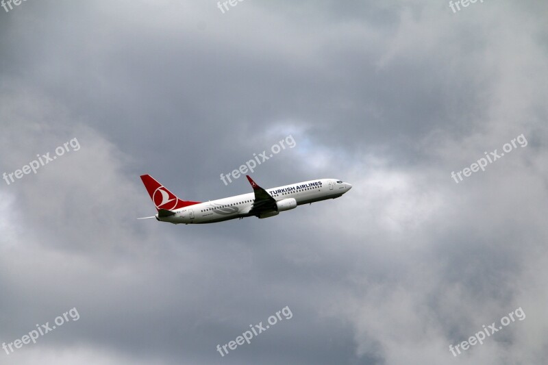 Aircraft Jet Flight Air Clouds