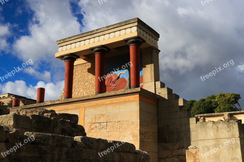 Crete Knossos Greece Antiquity Ruin