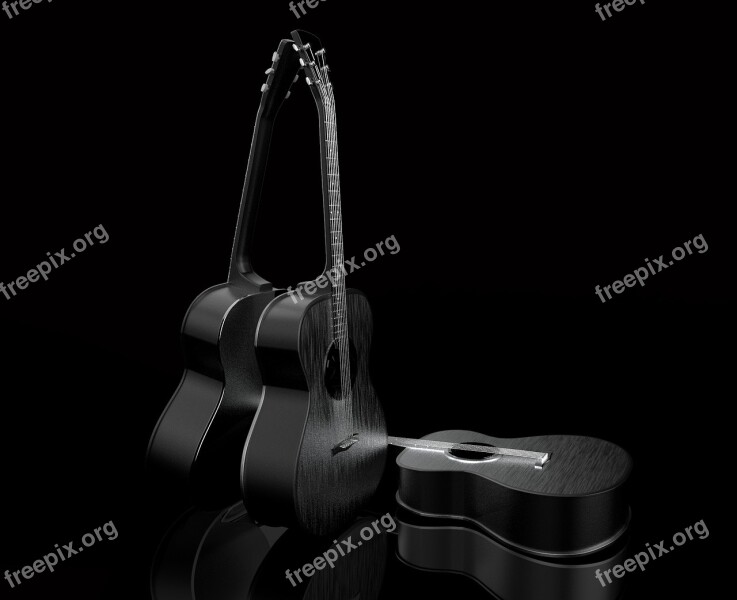 Abstract Acoustic Guitar Black Free Photos