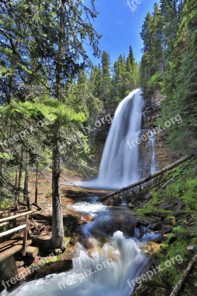 Virginia Falls Glacier National Park Waterfalls Scenery Hiking