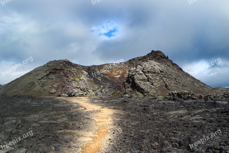 Volcano Leirhnjukur Lava Iceland Landscape