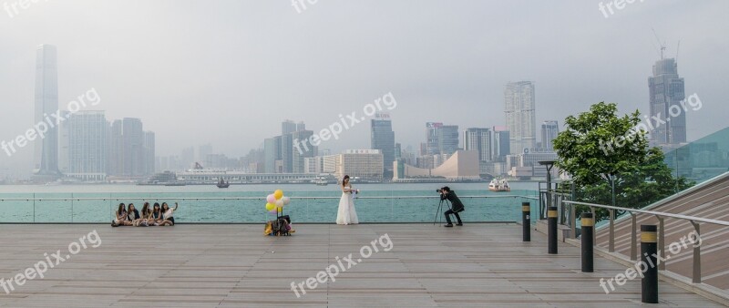 Hong Kong Wedding Para Panorama Building Glass