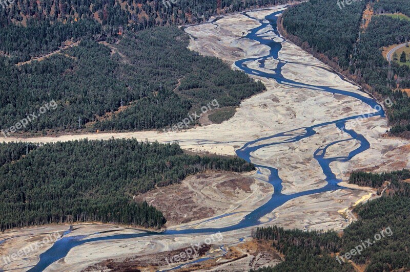 Lech Reutte River Tyrol Aerial View