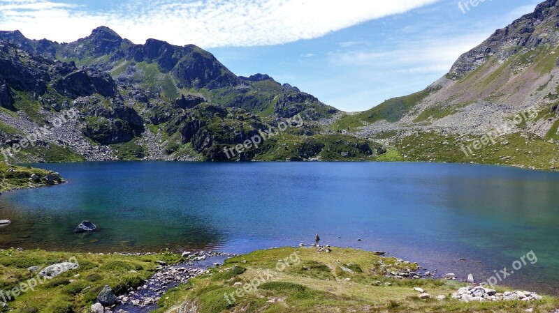 Landscape Nature Mountain Lake Summer