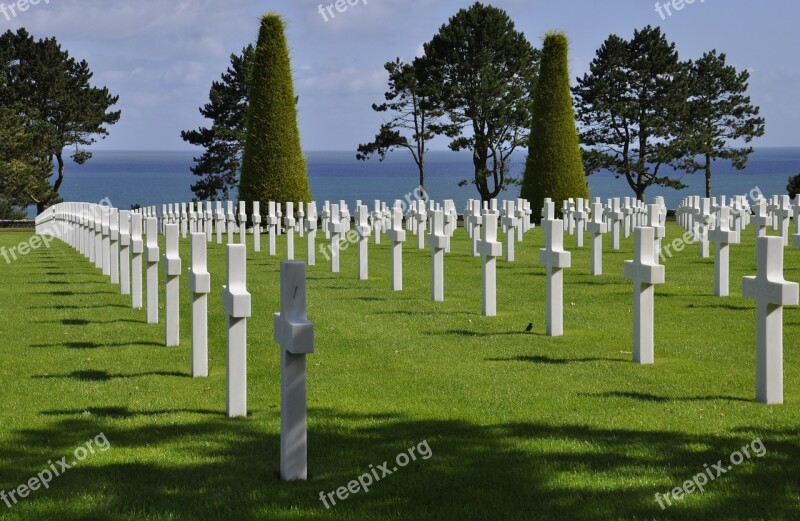 Military Cemetery Normandy Dday Omaha Beach Free Photos