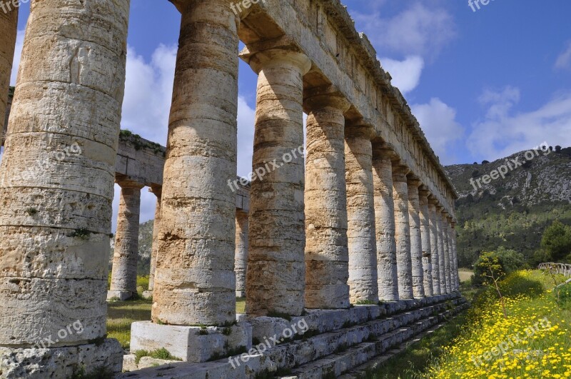 Sicily Temple Segesta Italy Free Photos