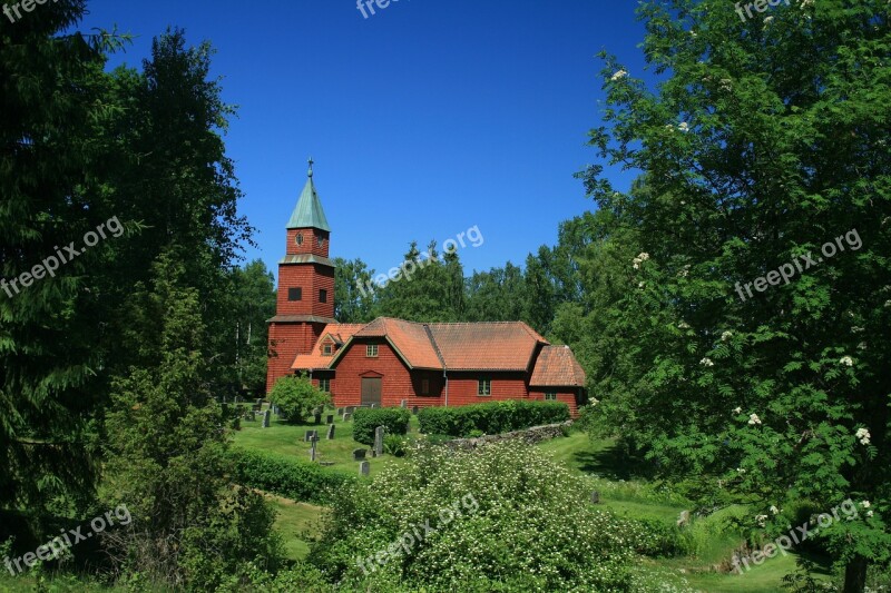 Wooden Church Sweden Architecture Free Photos