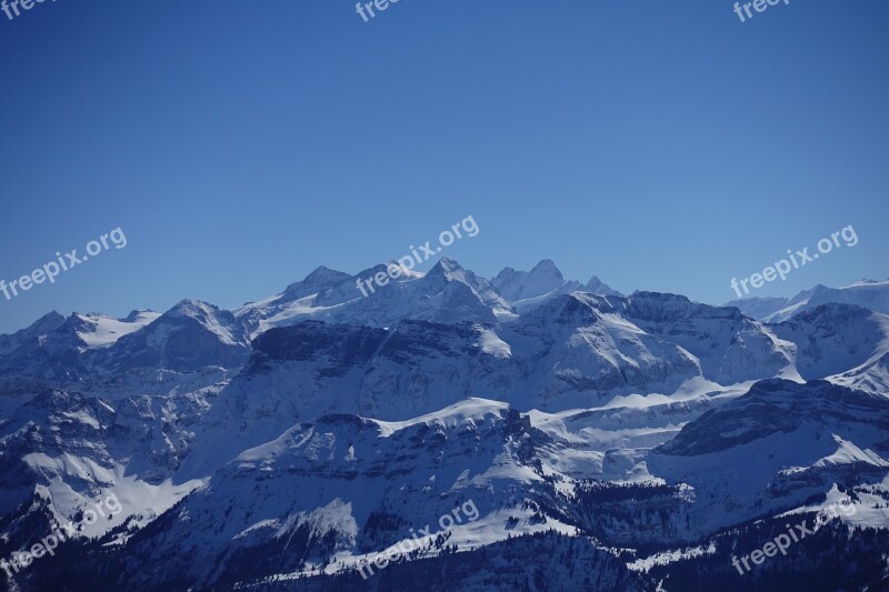 Alpine Switzerland Rosenhorn Mittelhorn Wetterhorn