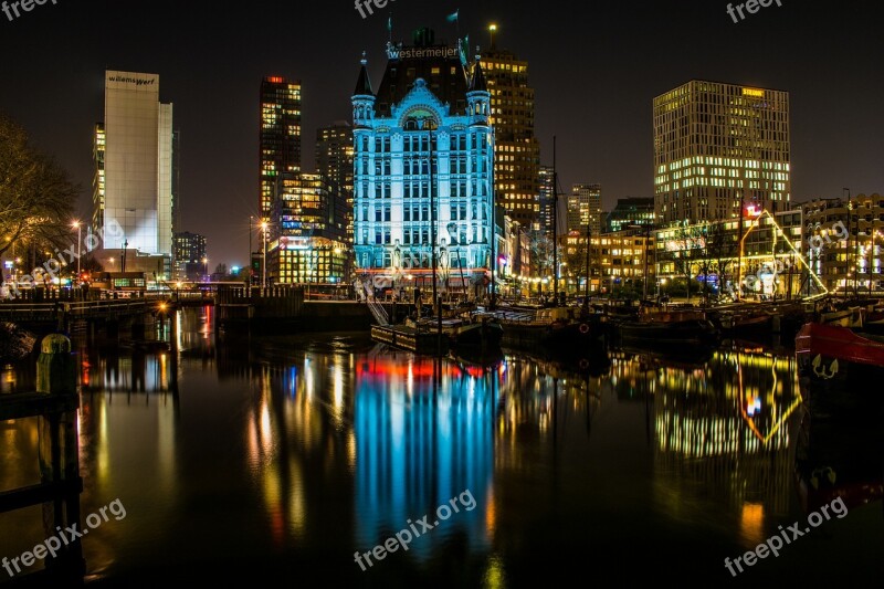 Rotterdam Architecture Night City Water