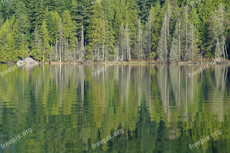 Buntzen Lake British Columbia Canada Lake Beautiful Reflection