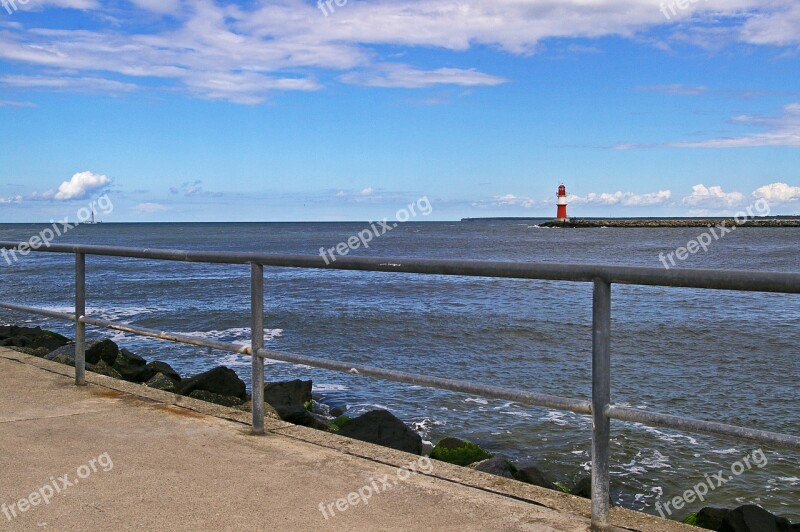 Warnemünde Baltic Sea Lighthouse Tower Seaside Resort