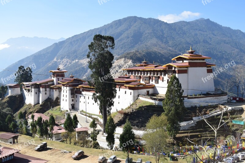 Trongsa Bhutan Fort Fortress Free Photos