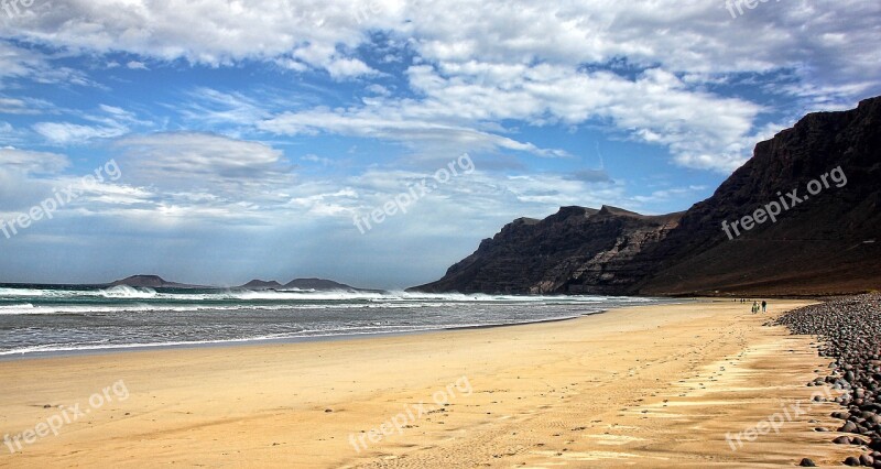 Beach Lanzarote Coast Sea Sky