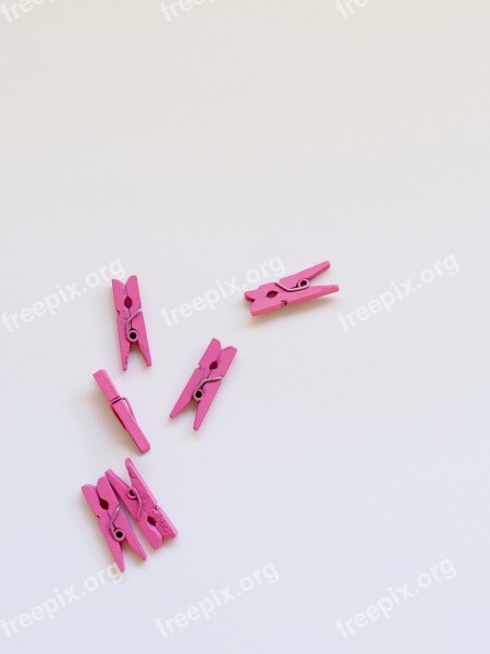 Pegs Peg Pink White Background