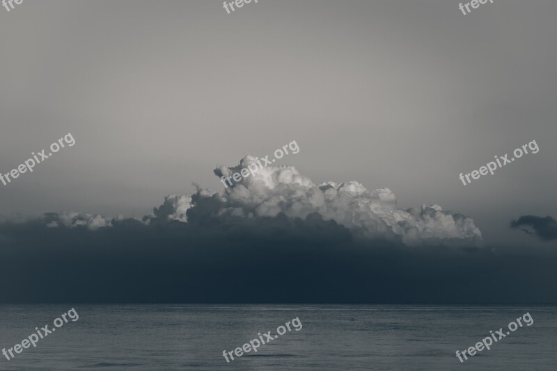 Cloudy Coast Sea Horizon Landscape