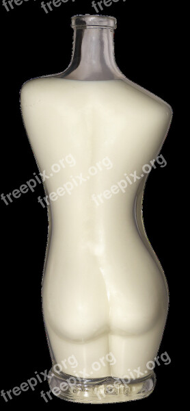 Bottle Glass Bottle Milk Bottle Woman Torso