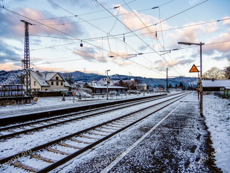 Train Transport System Railway Railway Line Station