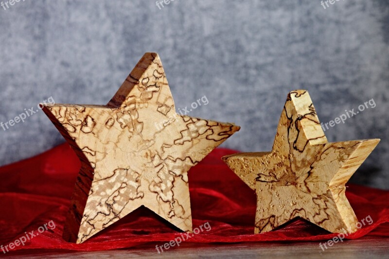 Wood Star Star Hand Labor Grain Christmas