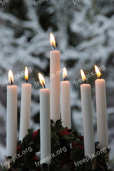 Candlelight Winter Flame Snow Christmas