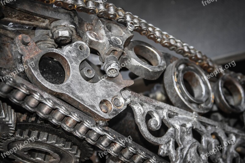 Steel Steampunk Iron Machine Chain