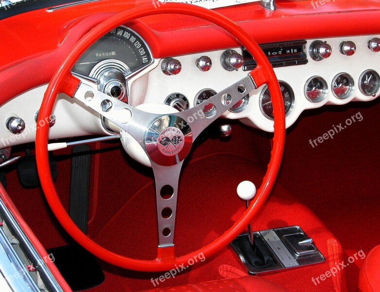 Car Interior Classic Car Retro Chevrolet Corvette