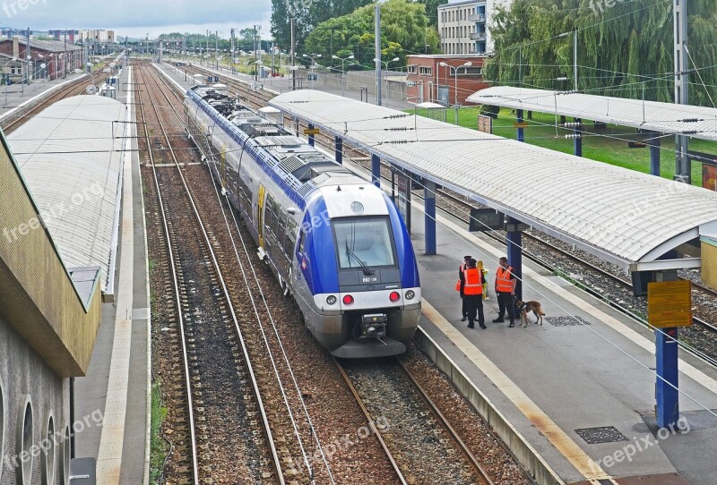 Calais City Station Northern France Track Climb Departure