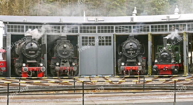 Steam Locomotives Locomotive Shed Track Star Hub Historically