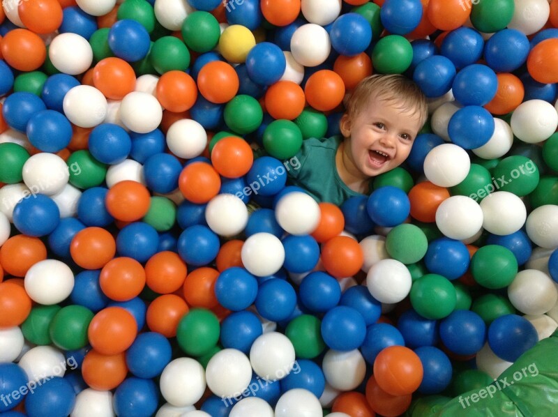 Ball Pool Colors Small Children Happy Free Photos