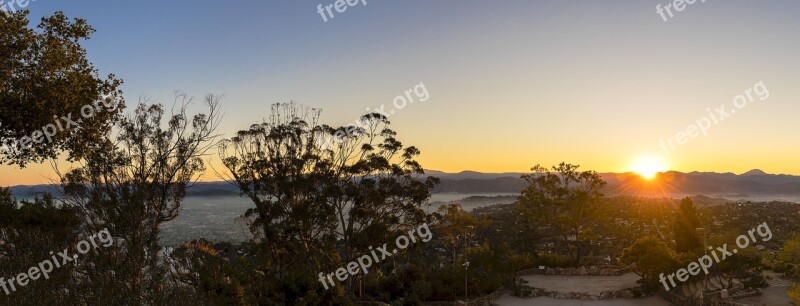 San Diego Mt Helix Sunrise Pano