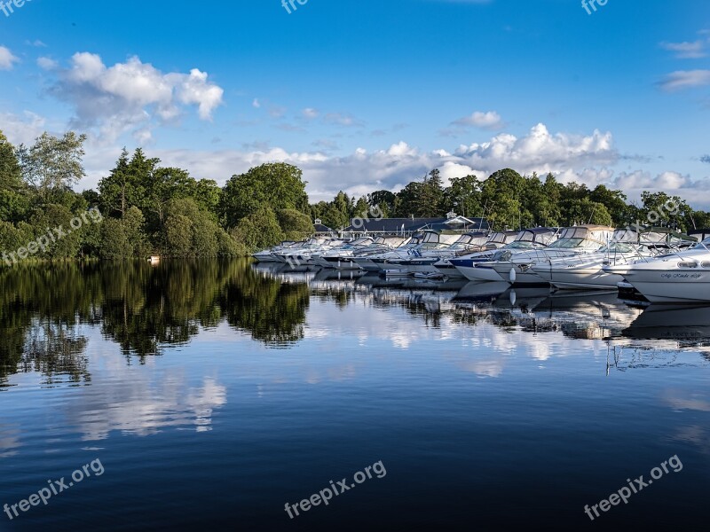 Boats Marina Blue Sky Calm Water Water