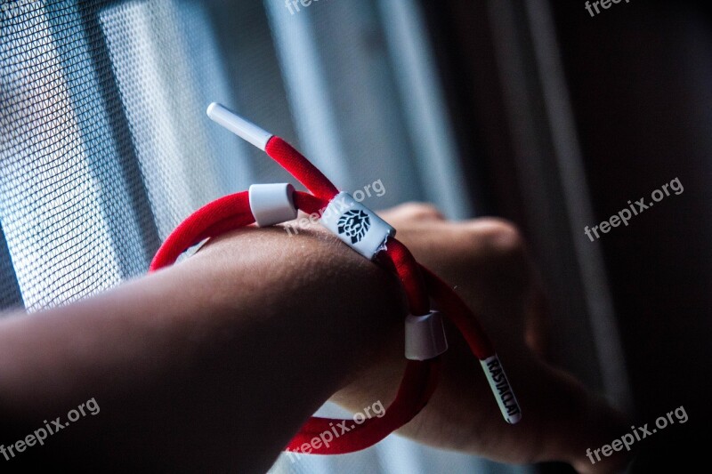 Bracelet Red Wrist Close Up Hand