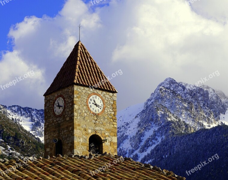 Bell Tower Mountain High Mountain Pyrenee Catalunya Campaign