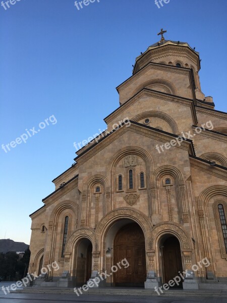 Cathedral Georgia Tbilisi Architecture Tourism