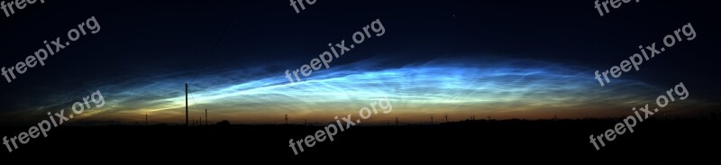 Noctilucent Clouds At Night Bright Ice Particles Clouds