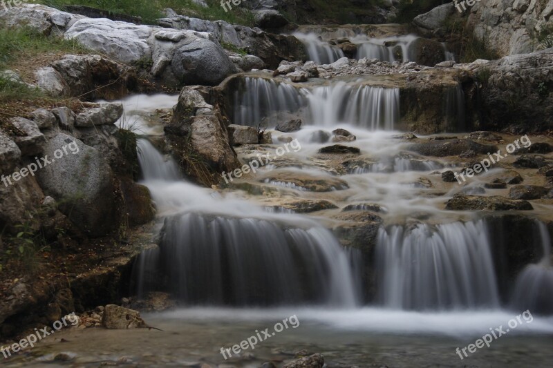 Waterfall Limone Lake Garda Long Exposure Free Photos