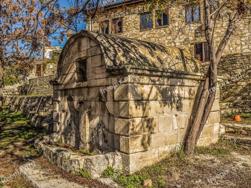 Fountain Stone Built Old Architecture Cyprus