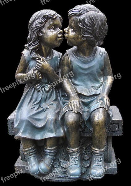 Girl Boy Pair Figure Ceramic