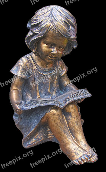 Girl Read Read Out Book Figure