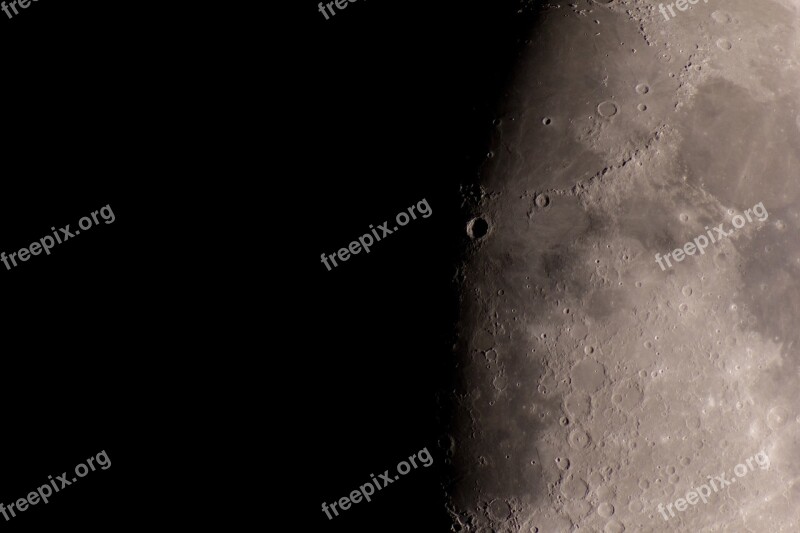 Moon Crater Celestial Body Half Moon Terminator